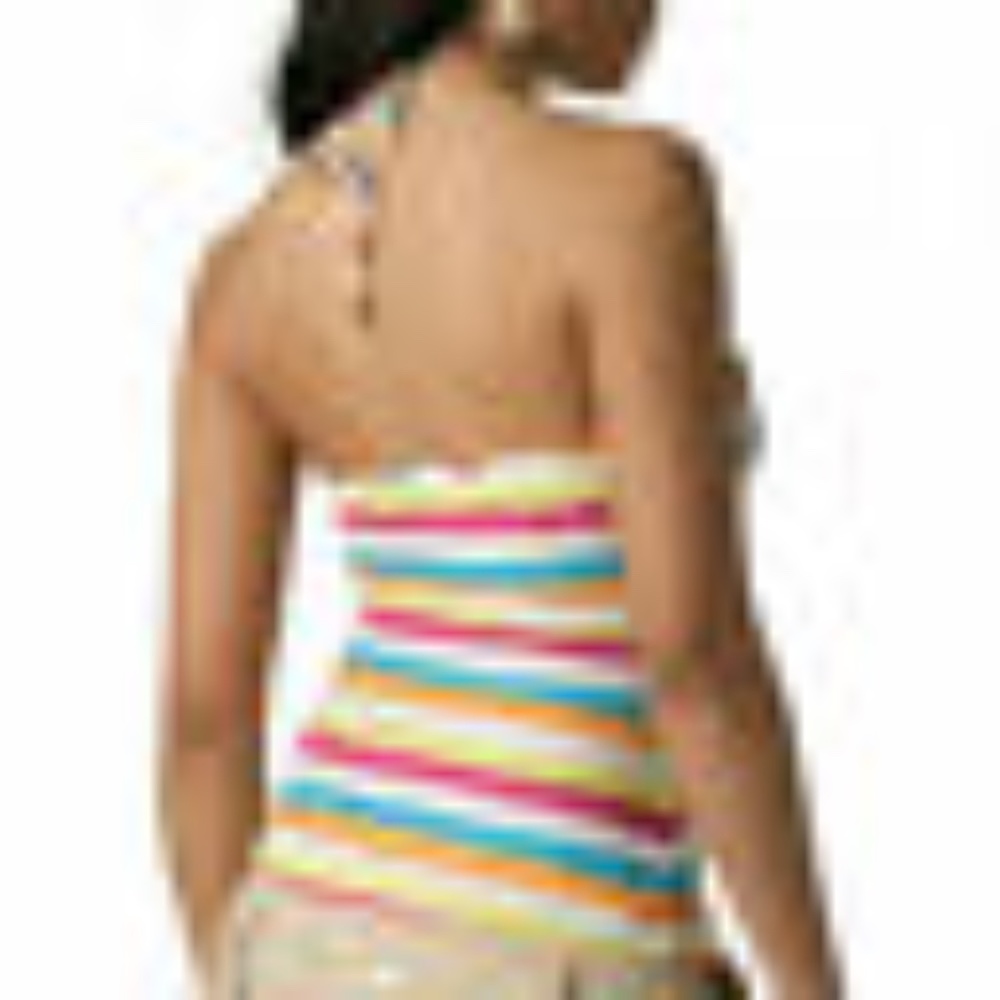 NEW Baby Phat Y2K Rainbow stripe Rhinestone Cat Keyhole Halter L / XL - Picture 6 of 15